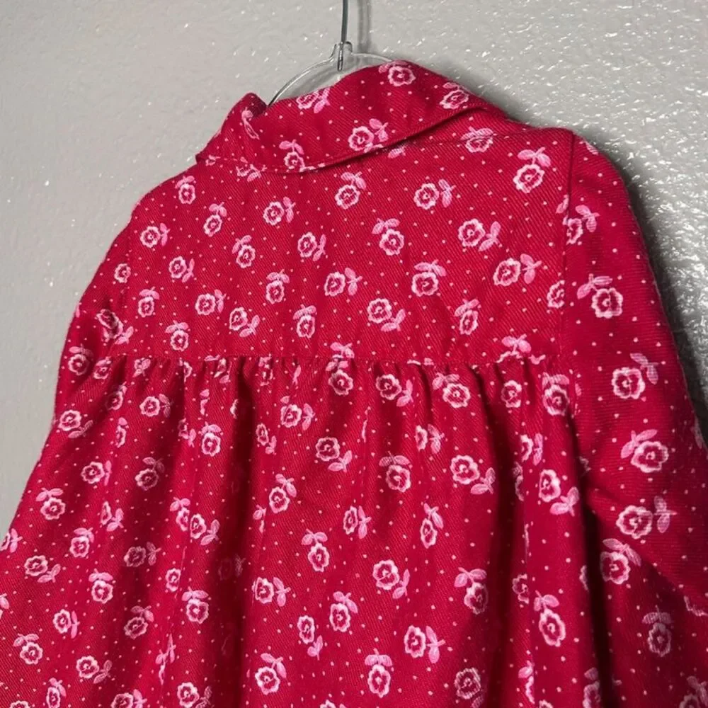 Pottery Barn Kids vintage floral flannel nightgown 4